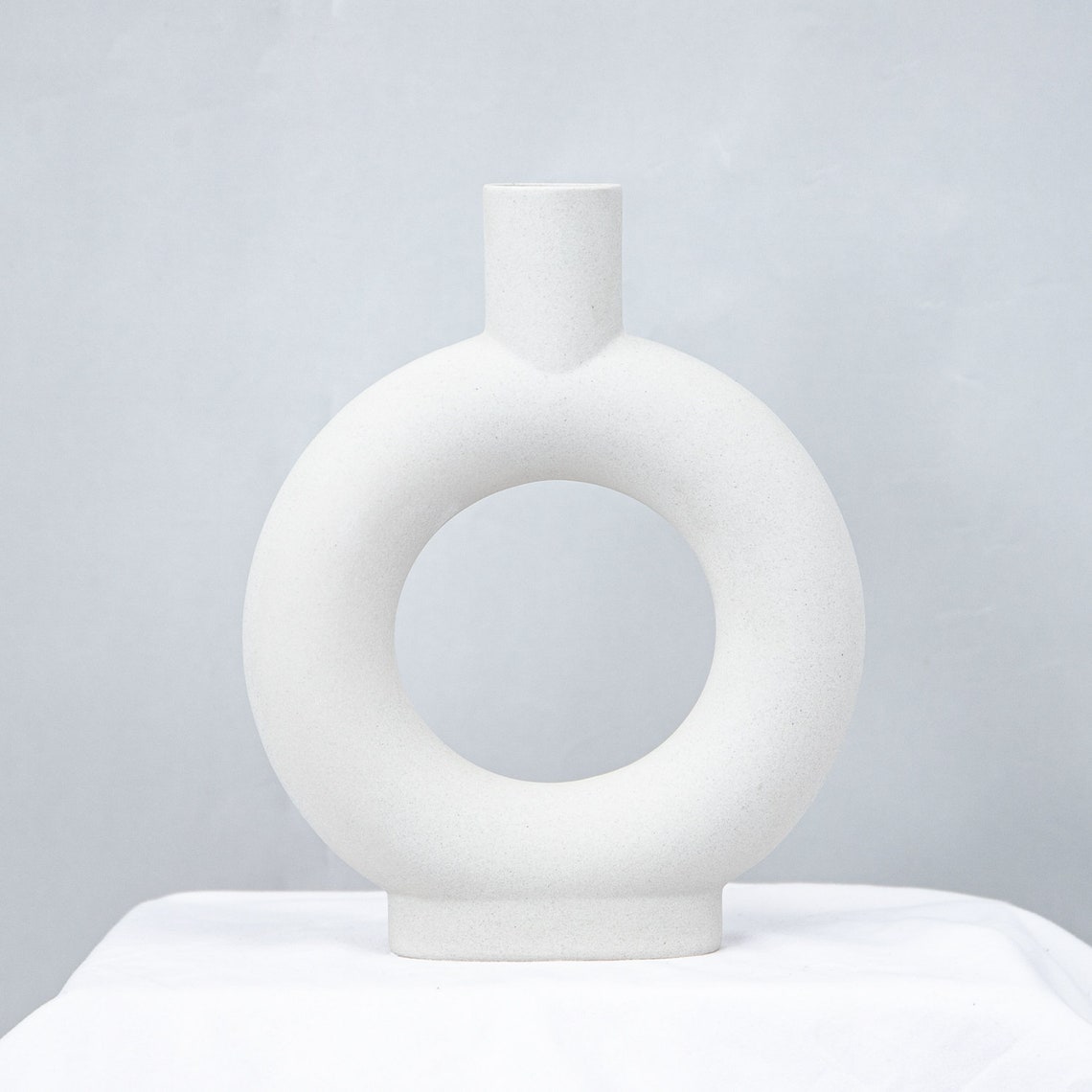 Ceramic White Donut Vase Ceramic Donut Vase Half Donut Vase Etsy