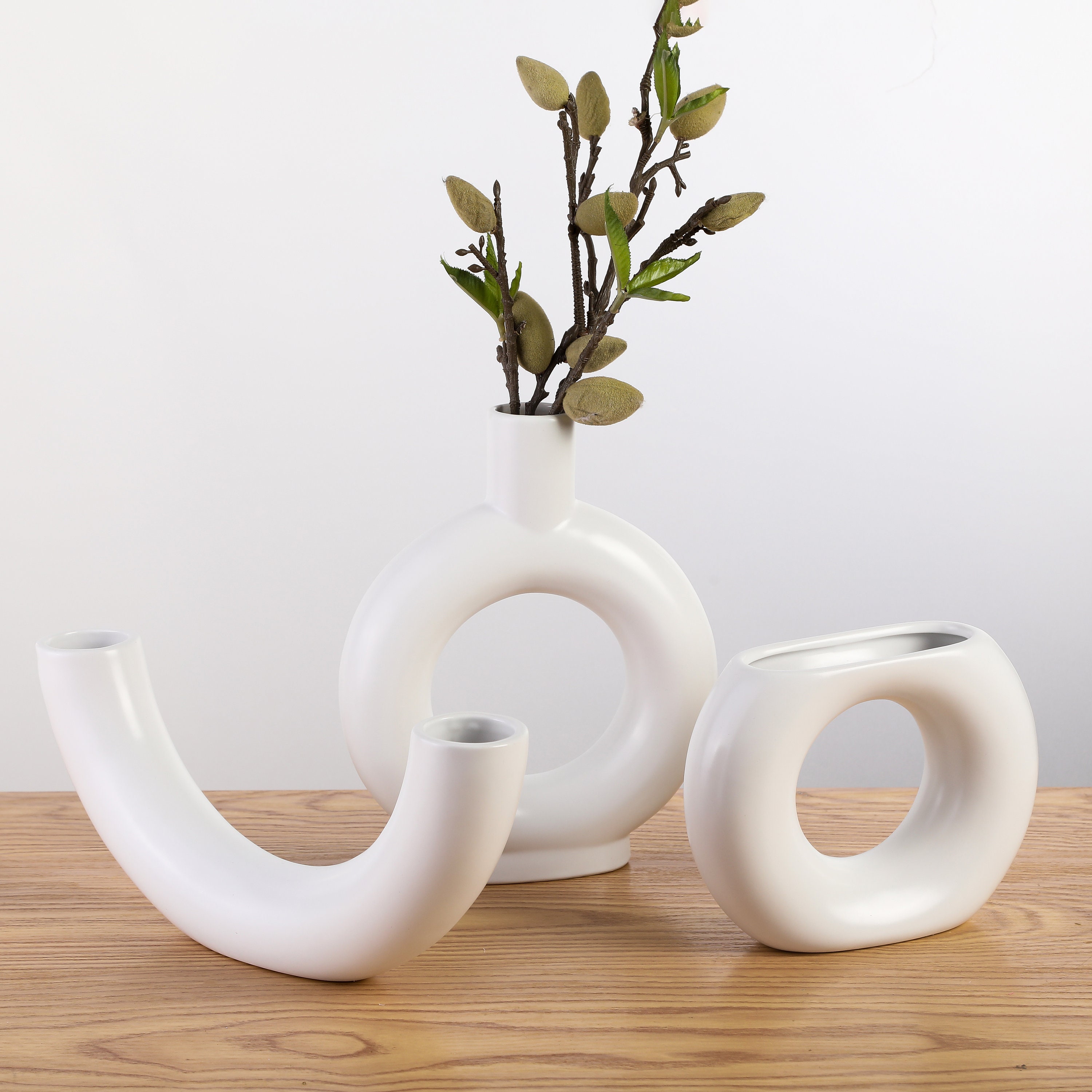 Ceramic White Donut Vase Ceramic Donut Vase Half Donut Vase Etsy