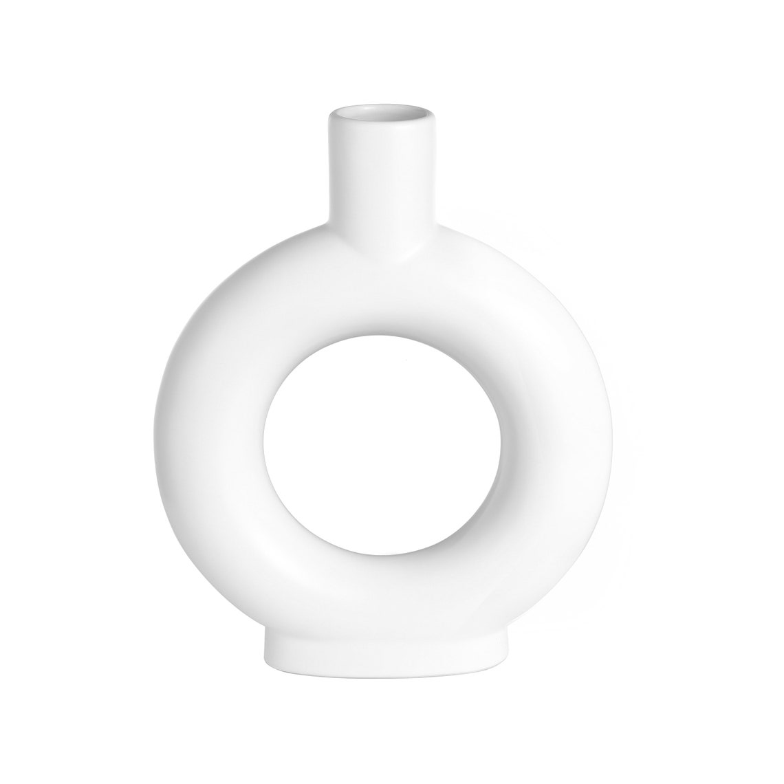 Oval Shape Ceramic Vases for Flowers White Ceramic Vase Etsy