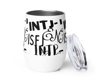 mbti in white bg - Wine tumbler