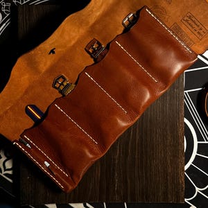 Rotolo porta orologi da viaggio in pelle per 4 orologi