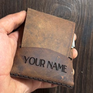 personalisiertes Geschenk Vintage Leder Portemonnaie