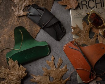 leather glasses case for any size glasses
