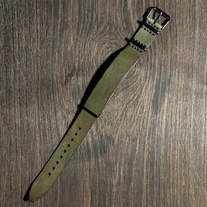 leather olive nato watch strap