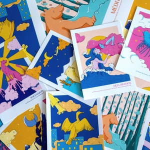Lot illustration A6 série "Une image, un mot"