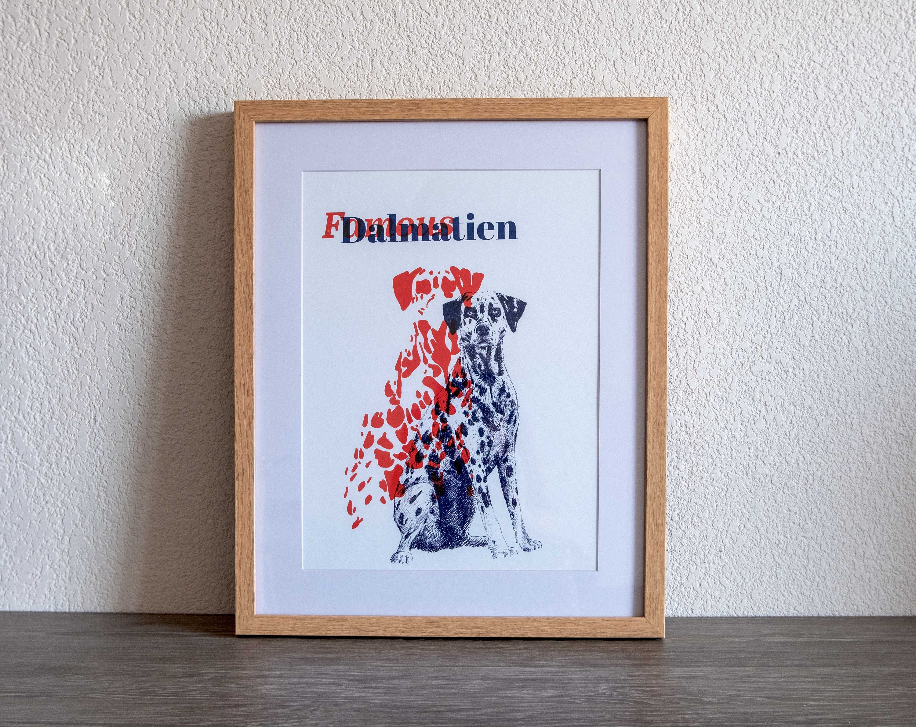 Affiche Dalmatien, Illustration d'animaux, Poster, A6, A4, A3