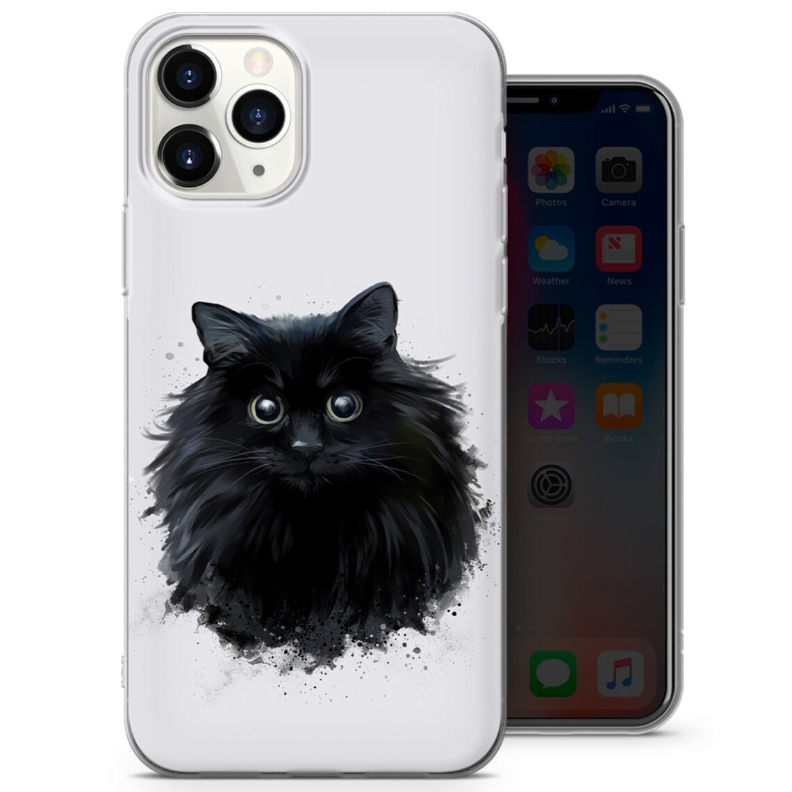 Cat Phone Case Cute Cover Fit for iPhone 12, 7, 8, XS, XR, 11, 12