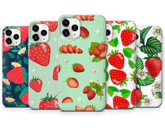 Strawberry Phone Cover for iPhone 7, 8+, XS, XR, 11 & Samsung S10 Lite, A40, A50, A51, Huawei P20, P30 Pro A6