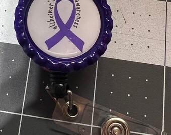 Alzheimer's Awareness Ribbon Lapel Pin – Purple & Gold Pewter Pin