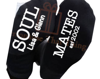 Personalised custom printed soul mates womens socks