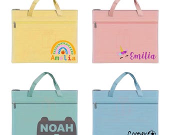 Mochila escolar personalizada com nome - Arco-íris / jogos / unicórnio / futebol