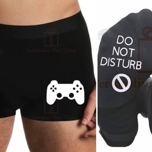 Personalised custom name gaming men’s boxer trunks and socks