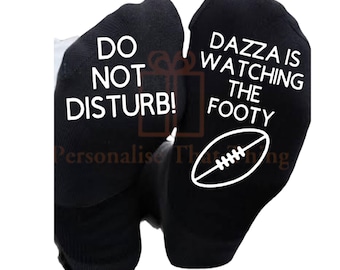 Personalised custom watching the footy AFL printed men’s socks