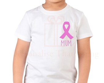 Camiseta de cáncer de mama de cinta rosa personalizada para niños