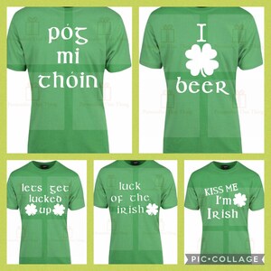 Irish st Patricks men’s tshirt - multiple designs - Shamrock kiss me im irish beer pog mo thoin