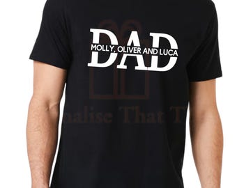 Dad personalised childrens name tshirt