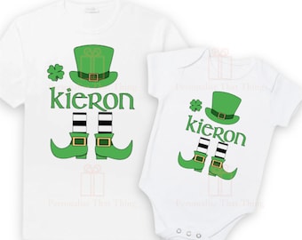 Irish Leprechaun custom name ST Patricks day Ireland t-shirt / baby bodysuit