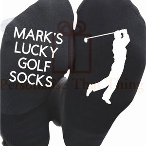 Lucky golf socks mens personalised custom name image 1