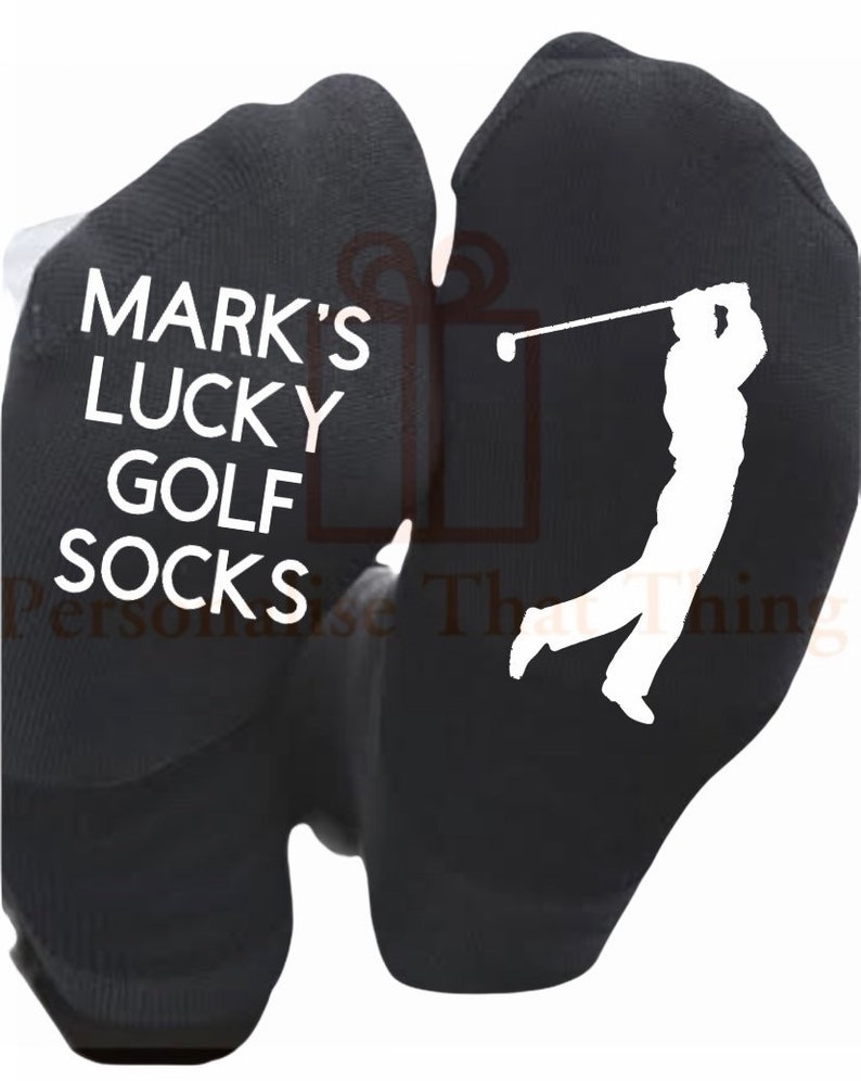 Lucky golf socks mens personalised custom name image 1