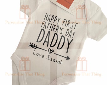 Personalisierte glücklich erste Vatertag Papa Baby Bodysuit Outfit
