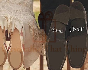 Game over wedding shoe decals