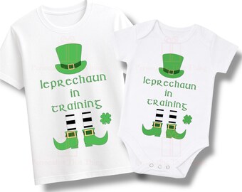 Leprechaun in training irish St Patricks day childrens t-shirt / baby bodysuit