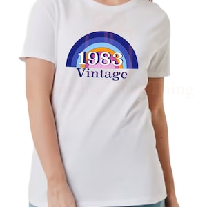 Vintage personalised birthday year tshirt