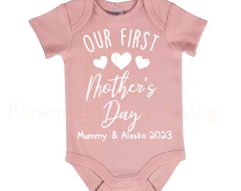 Our first Mother’s Day personalised mummy & baby bodysuit outfit