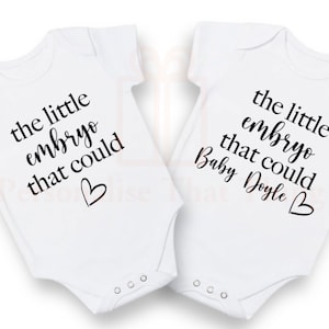 The little embryo that could custom IVF pregnancy baby announcement bodysuit