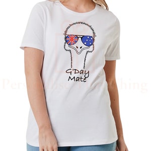 Camiseta feminina Austrália gday mate emu