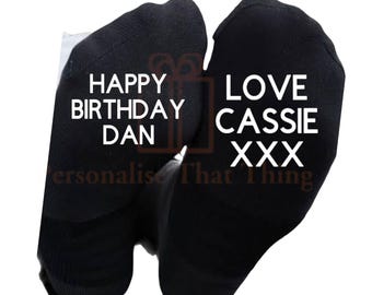 Personalised custom name birthday men’s socks