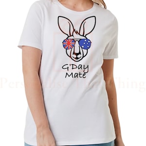 Camiseta feminina canguru gday mate australiana