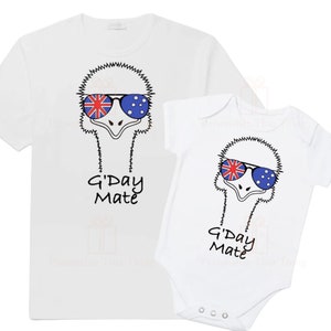 Macacão para bebê Austrália gday mate emu/camiseta infantil
