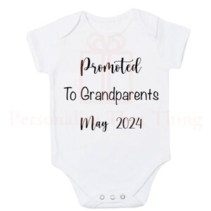 Promoted to grandparents pregnancy announcement baby bodysuit outfit