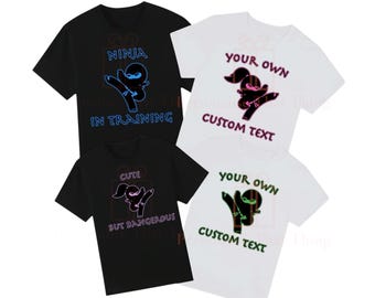 Ninja custom text tshirts / baby onesie
