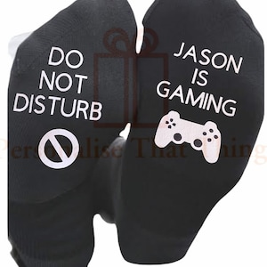 Personalised custom printed gaming mens socks image 1