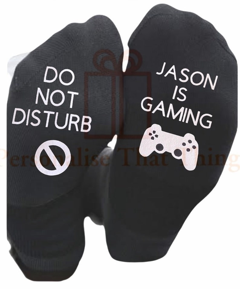 Personalised custom printed gaming mens socks image 1