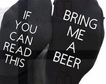 Personalised custom bring me a beer printed men’s socks