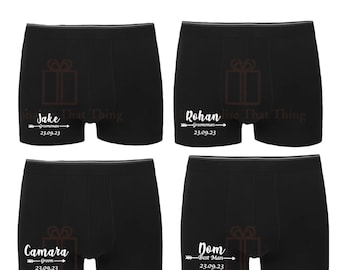 Personalised custom wedding bridal party men’s boxer trunks