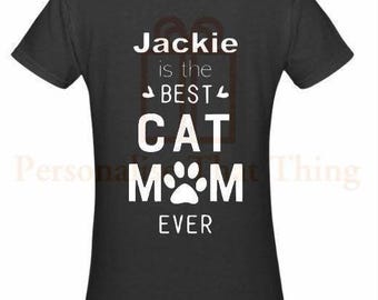 Personalised best cat mum women’s tshirt