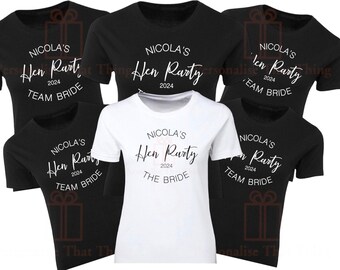 Hen party personalised women’s custom name & date tshirt