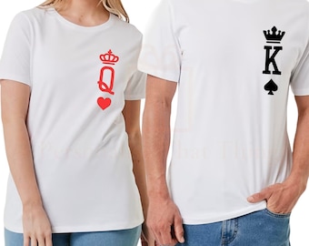 His and hers king & queen matching couple tshirts