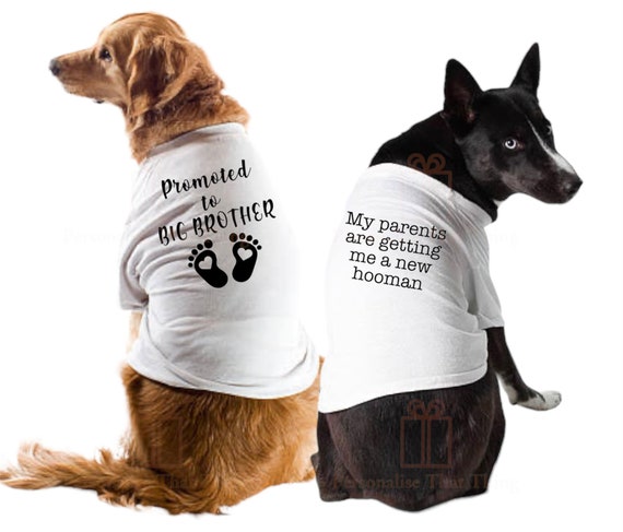 Pregnancy Announcement Promoted to Big Brother Sister Personalised Custom Pet Dog T shirts Etsy
