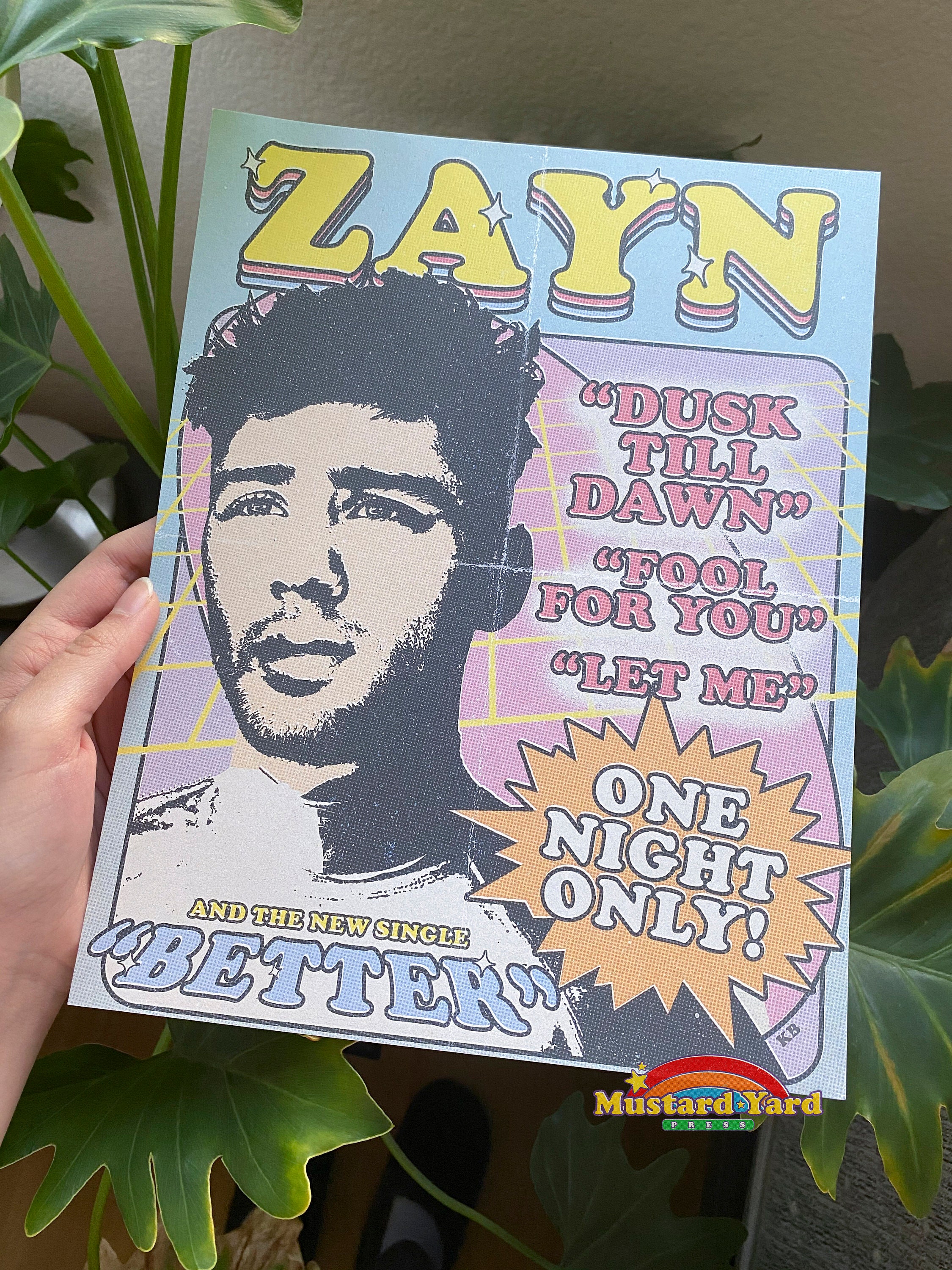 Zayn Malik Retro Aesthetic Poster Print