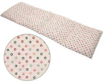 Grain pillow 60 x 20 cm 4-chamber | Organic fabric dots | Heat pads and cold pads for microwaves, ovens and freezers