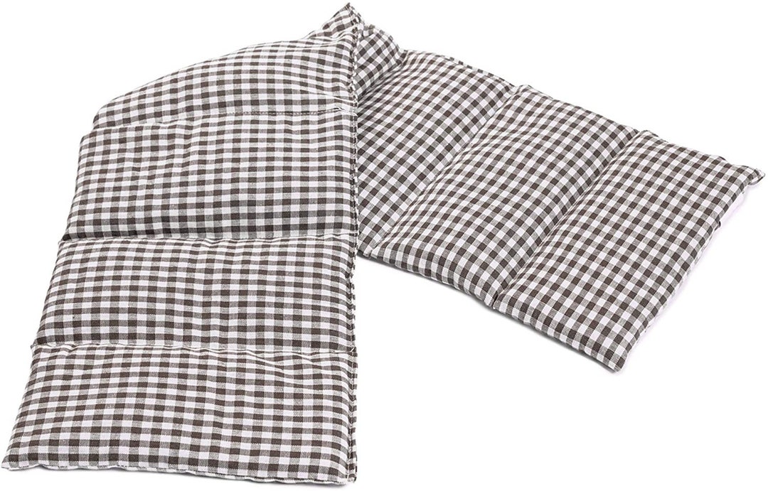 Körnerkissen 75x20cm groß 8Kammer, braunweiß Wärmekissen für Mikrowelle & Backofen und