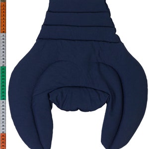 Coussin chauffant cervical maxi avec col montant et partie dorsale bleu foncé nuque épaules haut du dos Différents remplissages image 9