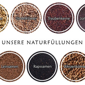 Nackenhörnchen HWS Nacken Schultern Rücken braun-weiß Körnerkissen Nackenkissen Wärmekissen diverse Füllungen Bild 2