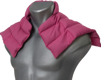Schulter- & Nackenkissen mit Kragen | pink | Nacken Wärmekissen - Verschiedene Körnerkissen Füllungen: Kirschkern Leinsamen uvm