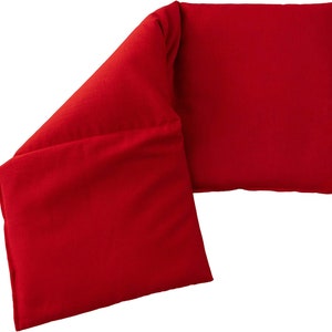 Graankussen 20 x 50 cm groot 3-kamer | kersenrood | Warmtekussens en koudekussens voor magnetrons, ovens en diepvriezers, b.v